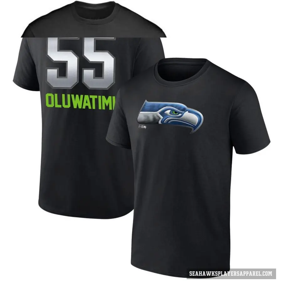 Youth ＃55 Olu Oluwatimi Seattle Seahawks Black Midnight Mascot T-Shirt