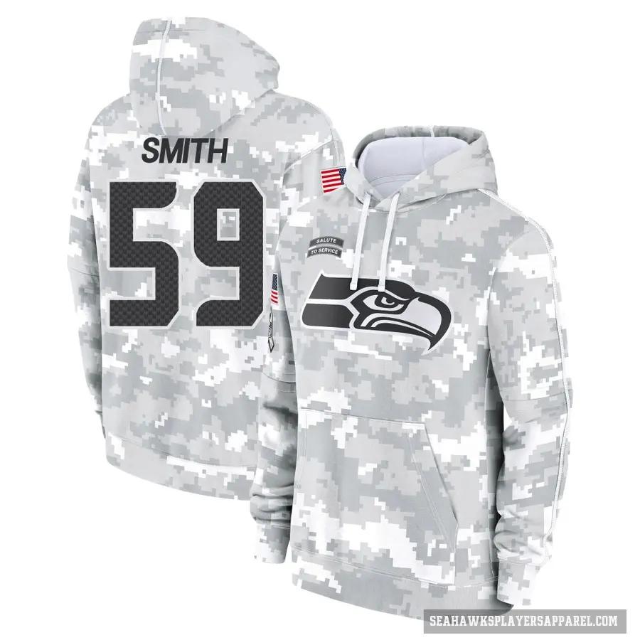 Youth ＃59 Tyreke Smith Seattle Seahawks Arctic Camo 2024 Salute to Service Club Fleece Pullover Hoodie