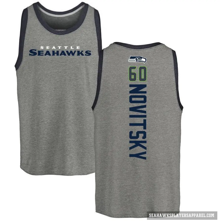 Youth ＃60 Michael Novitsky Seattle Seahawks Ash Backer Tank Top