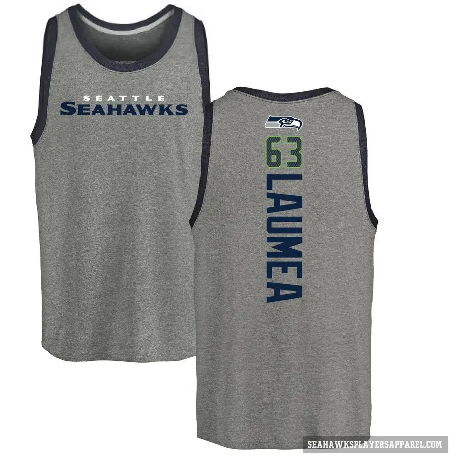 Youth ＃63 Sataoa Laumea Seattle Seahawks Ash Backer Tank Top