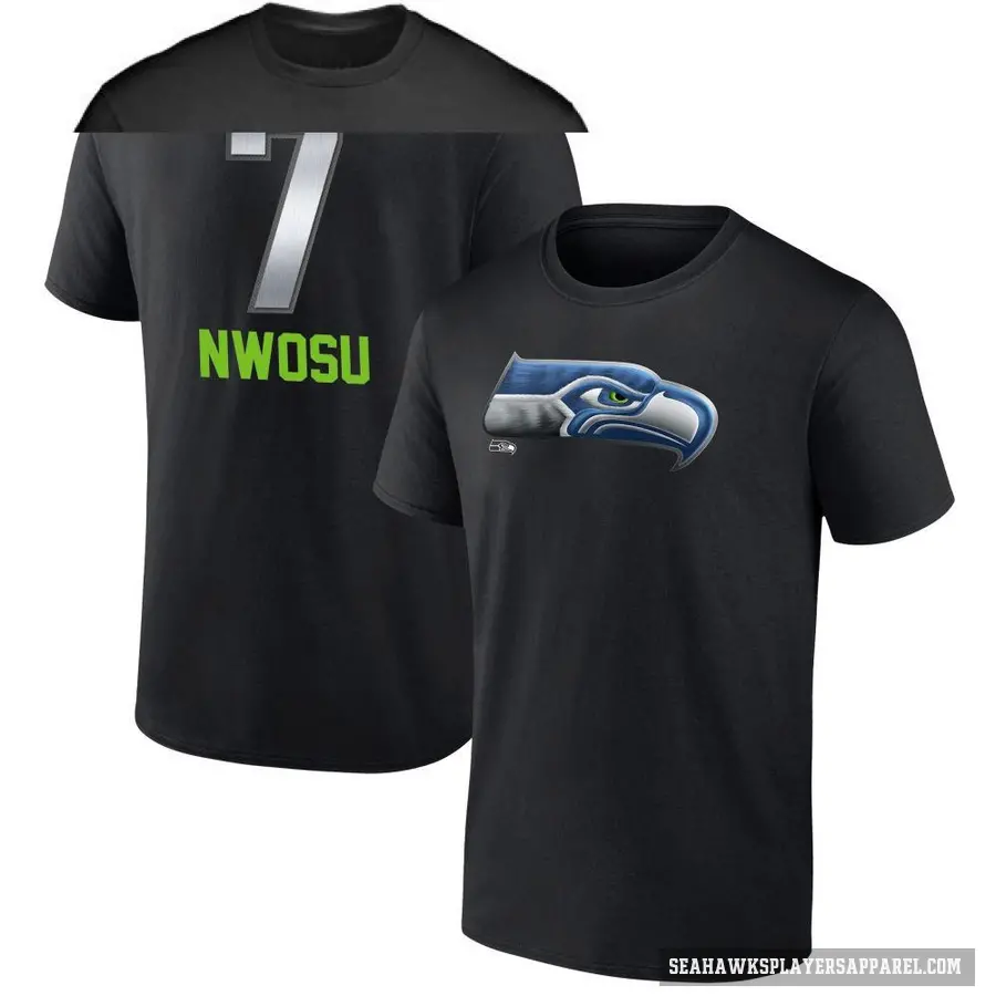 Youth ＃7 Uchenna Nwosu Seattle Seahawks Black Midnight Mascot T-Shirt