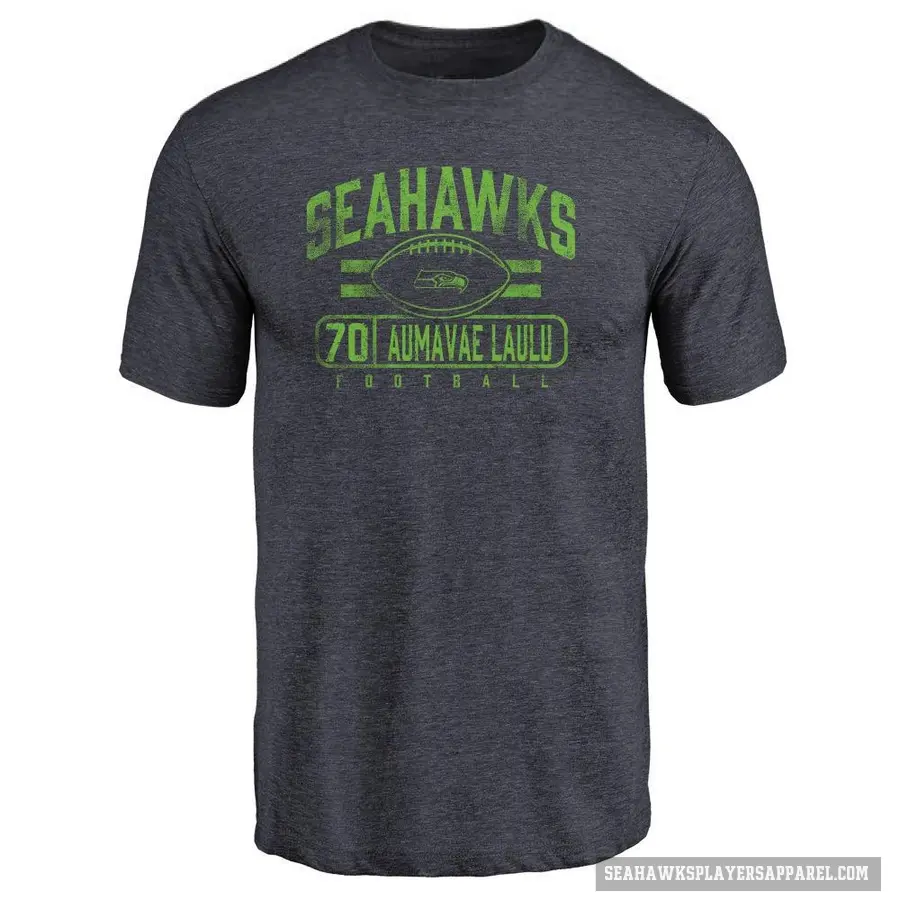 Youth ＃70 Malaesala Aumavae-Laulu Seattle Seahawks Navy Flanker T-Shirt