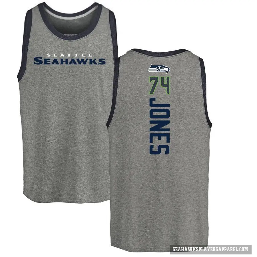 Youth ＃74 Josh Jones Seattle Seahawks Ash Backer Tank Top