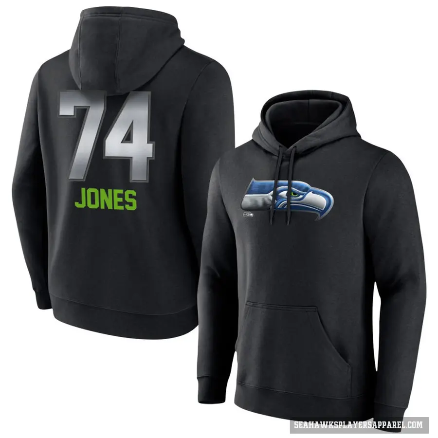 Youth ＃74 Josh Jones Seattle Seahawks Black Midnight Mascot Pullover Hoodie