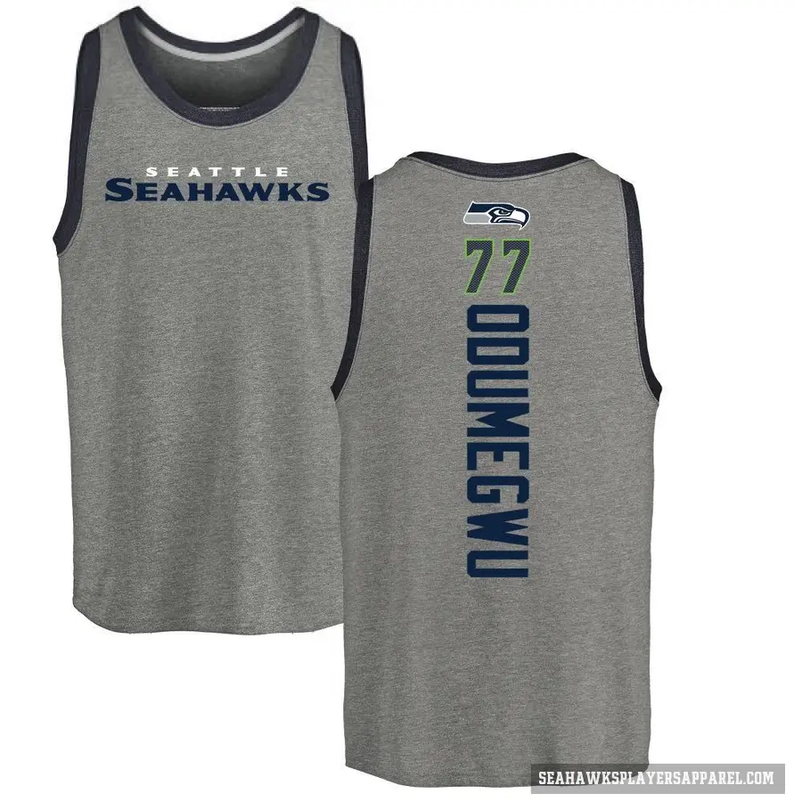 Youth ＃77 Kenneth Odumegwu Seattle Seahawks Ash Backer Tank Top
