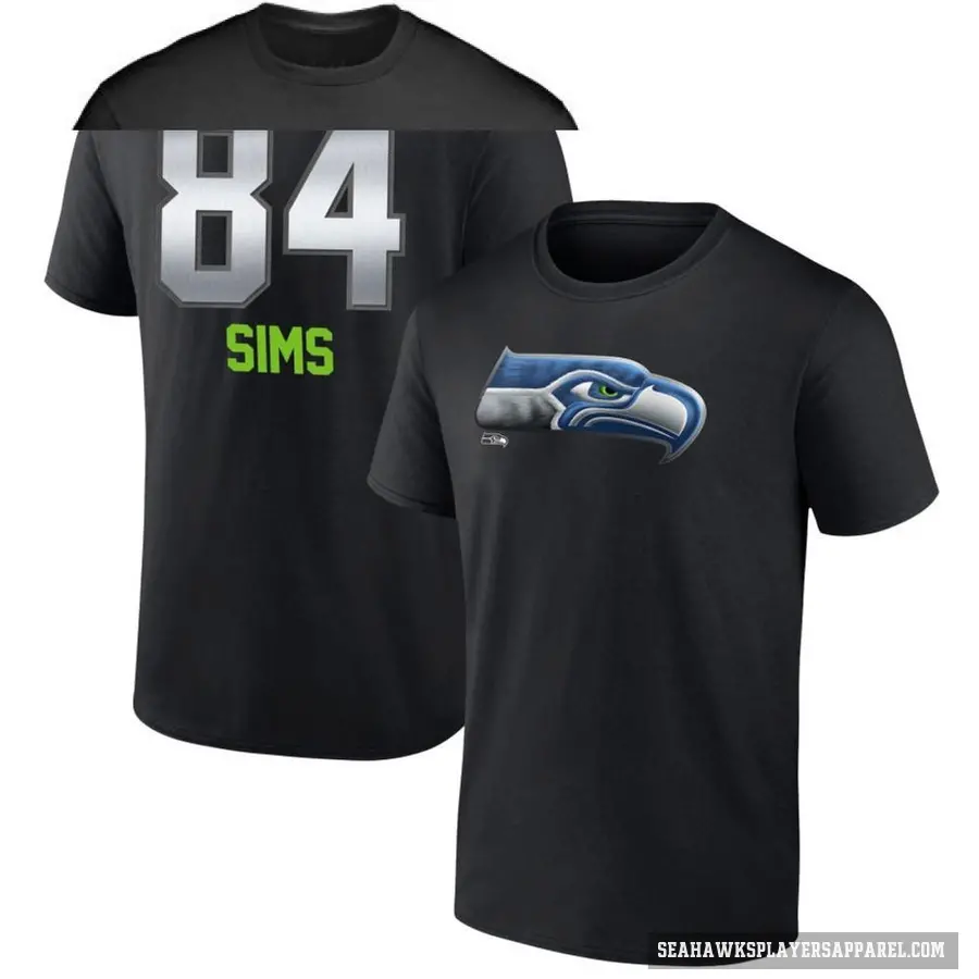 Youth ＃84 Steven Sims Seattle Seahawks Black Midnight Mascot T-Shirt