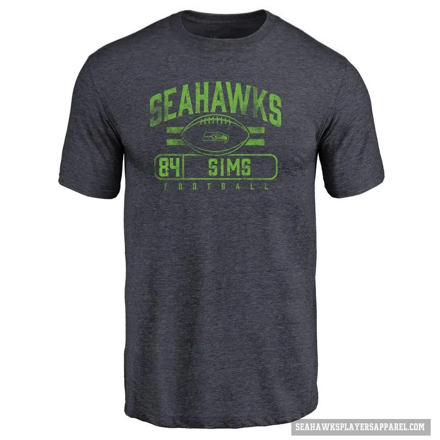 Youth ＃84 Steven Sims Seattle Seahawks Navy Flanker T-Shirt