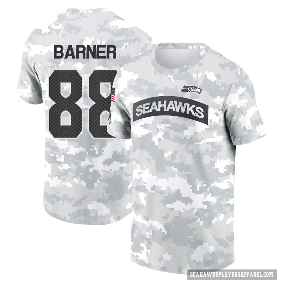 Youth ＃88 AJ Barner Seattle Seahawks Camo Arctic 2024 Salute to Service Performance T-Shirt
