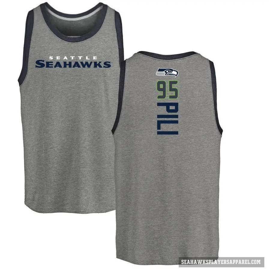 Youth ＃95 Brandon Pili Seattle Seahawks Ash Backer Tank Top