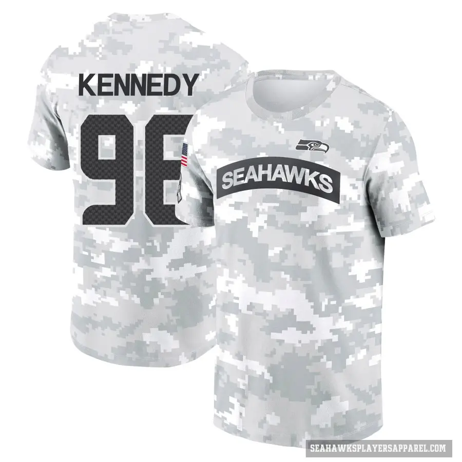 Youth ＃96 Cortez Kennedy Seattle Seahawks Camo Arctic 2024 Salute to Service Performance T-Shirt