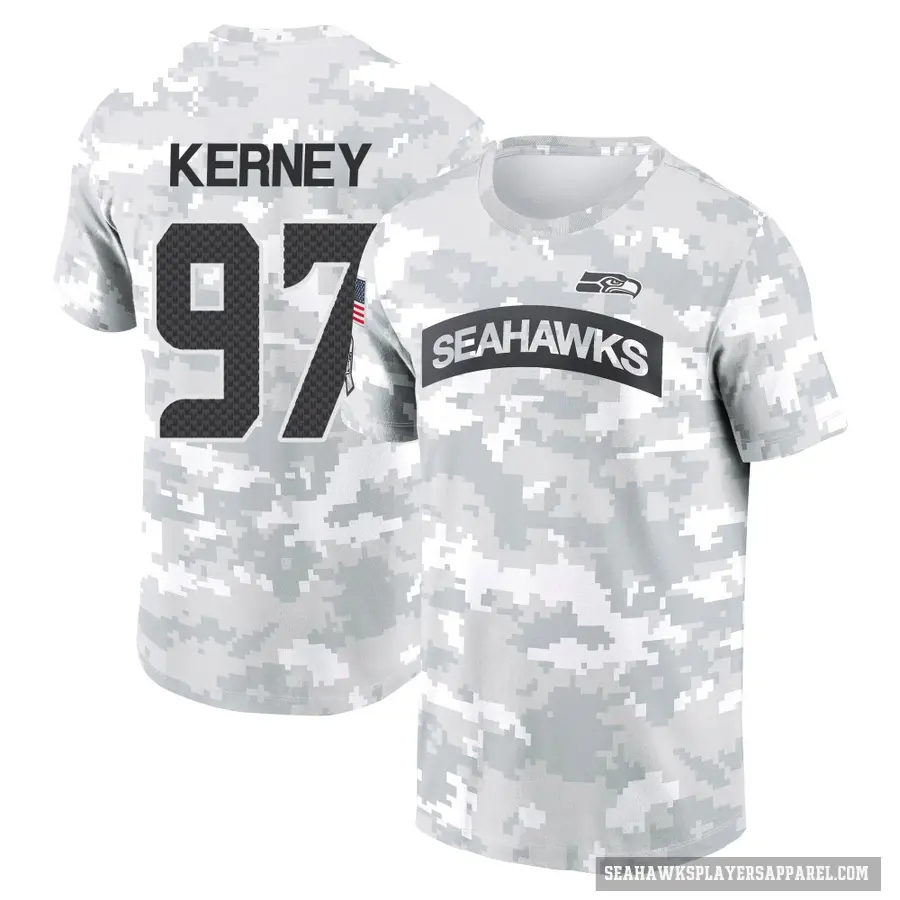 Youth ＃97 Patrick Kerney Seattle Seahawks Camo Arctic 2024 Salute to Service Performance T-Shirt